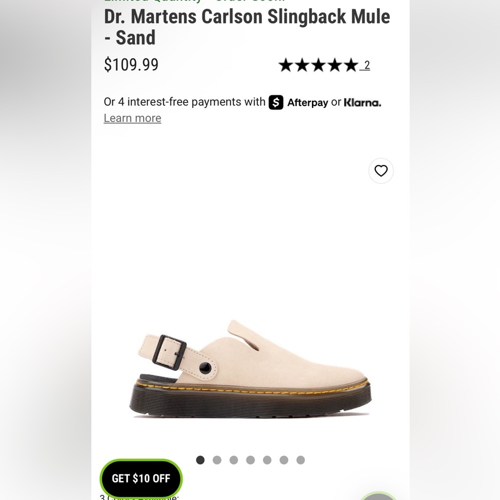 Dr. Martens Beige Slingback Loafers